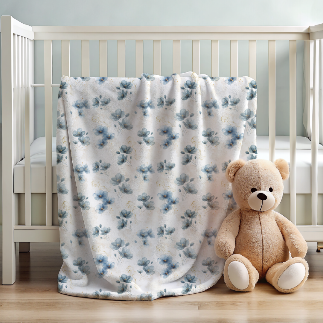 Blue Floral Swaddle Wrap