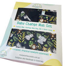 Load image into Gallery viewer, Navy African Jungle Baby Change Mat Set