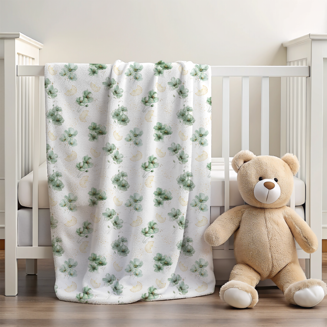 Green Floral Swaddle Wrap