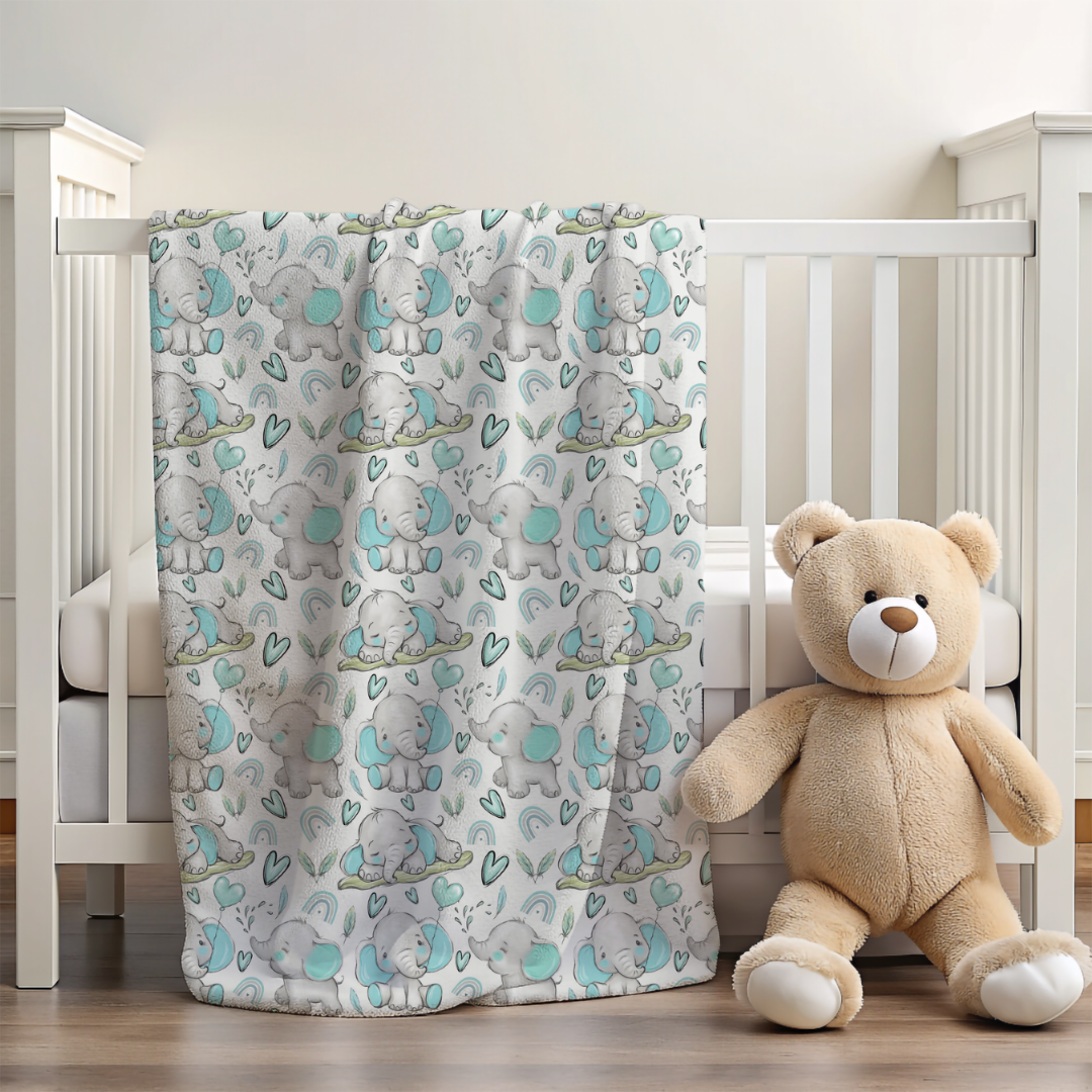 Blue Elephant Swaddle Wrap